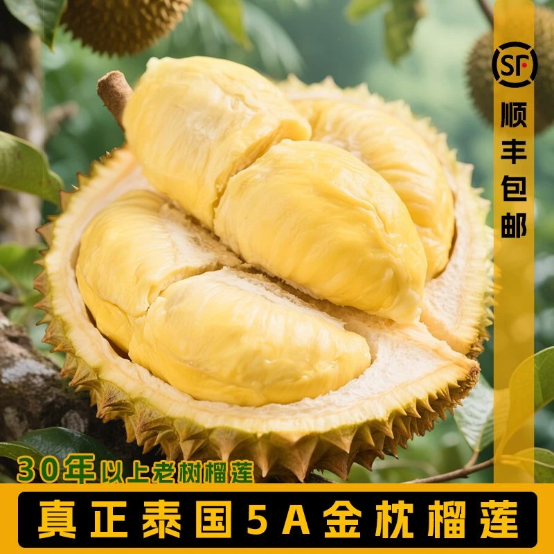 金凤壹号泰国金枕榴莲2斤冷冻榴莲发货金枕
