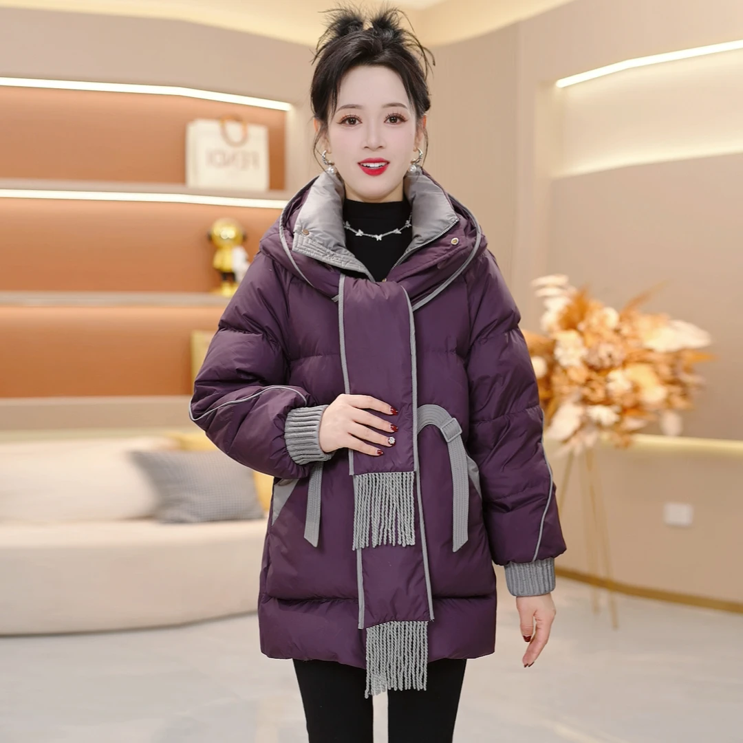 洋气韩版冬装连帽显瘦保暖加厚羽绒服宽松2025年冬季SJYH3572