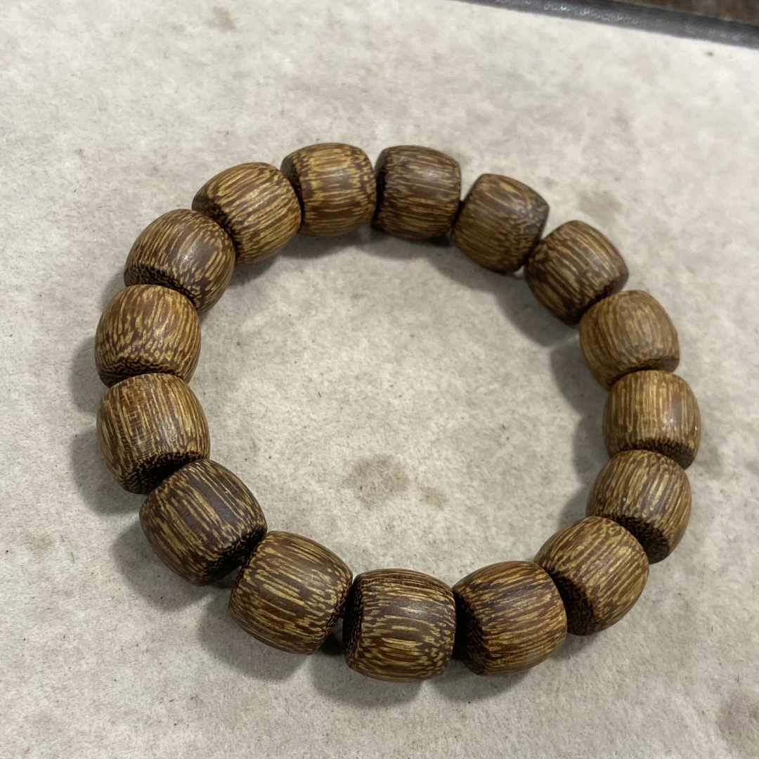 B78黑油檀香直桶珠卡1.4单圈手串（底色多样 发其一）