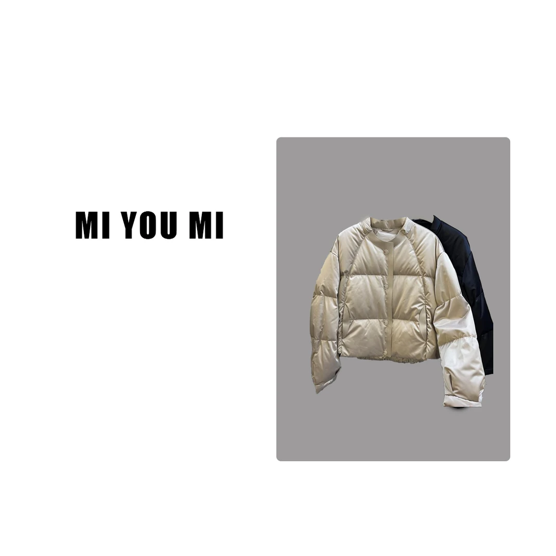 MI YOU MI 2024冬季小众设计师款光泽短款羽绒服 2409D8839