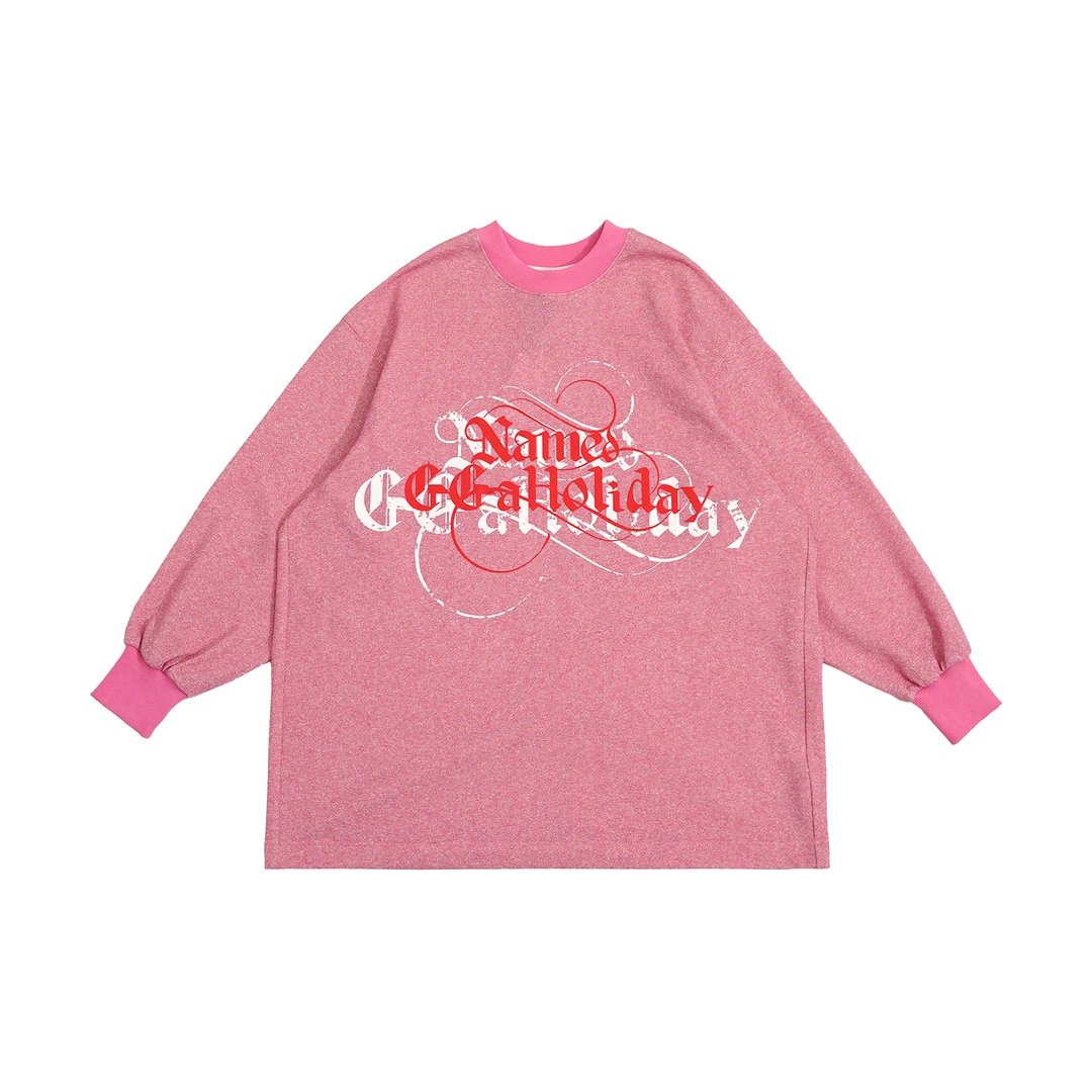 潮牌女装时尚运动休闲宽松复古潮流撞色翻领短袖卫衣-151236