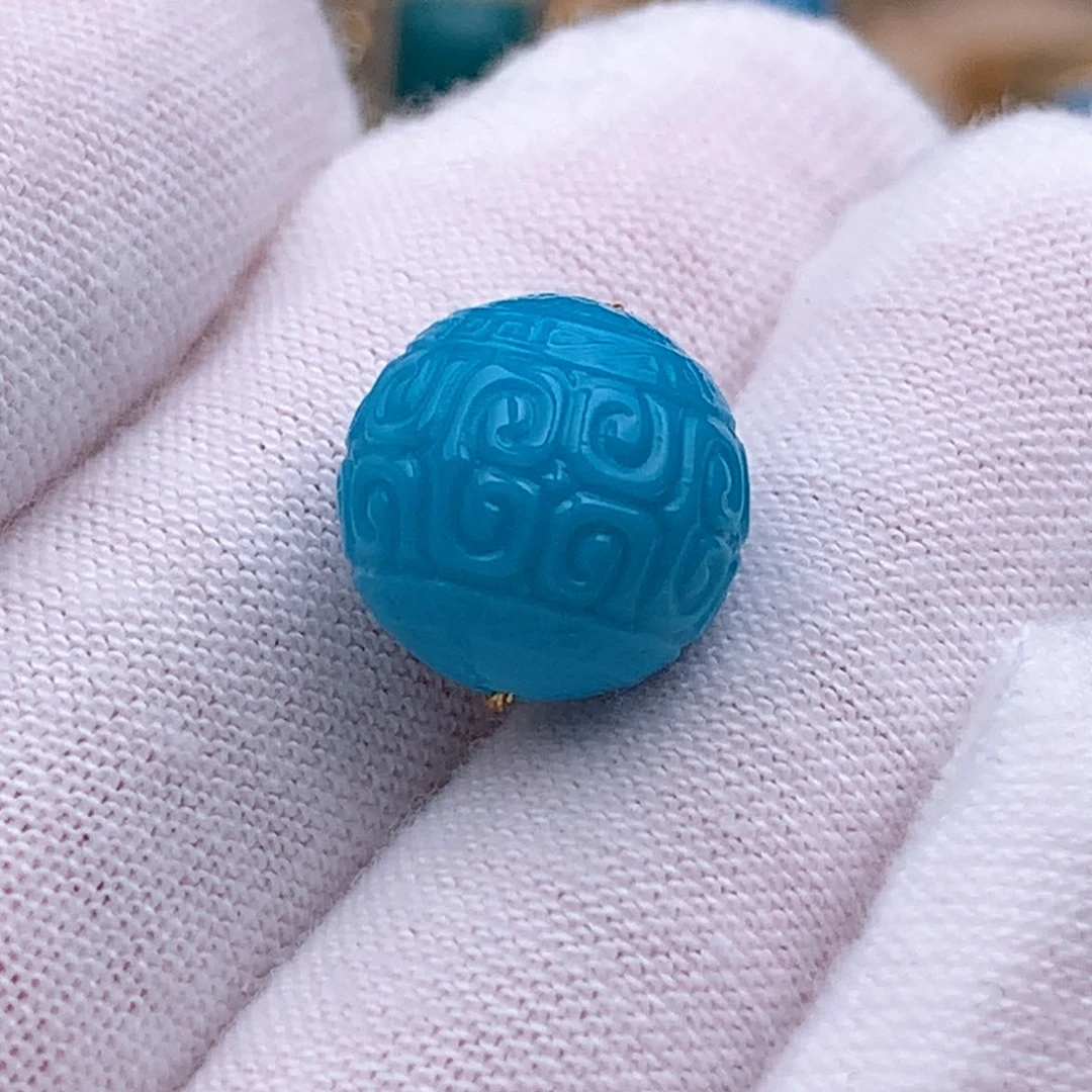 未镶嵌绿松石珠宝奇石12.3mm