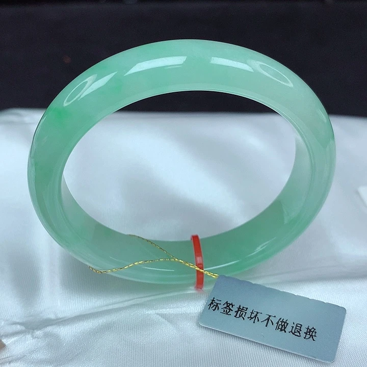 翡翠未镶嵌手镯55贵妃手镯078