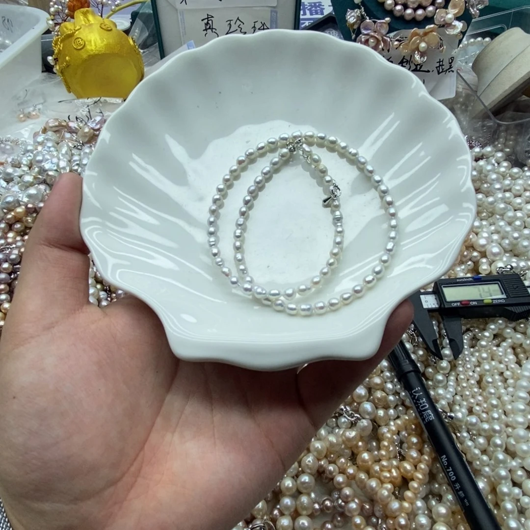 天然淡水珍珠无人工干预淡水珍珠银S925镶嵌6