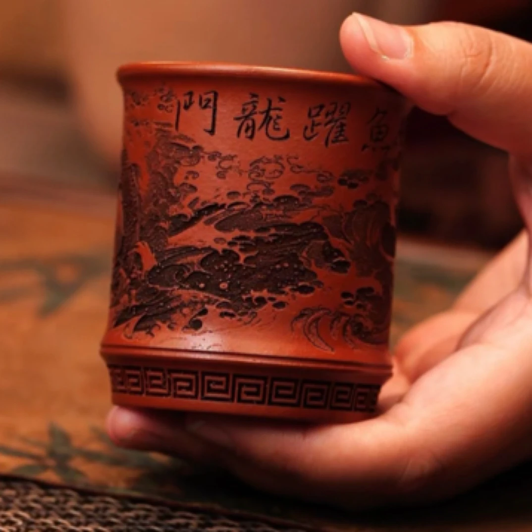 宜兴原矿紫砂 鱼跃龙门