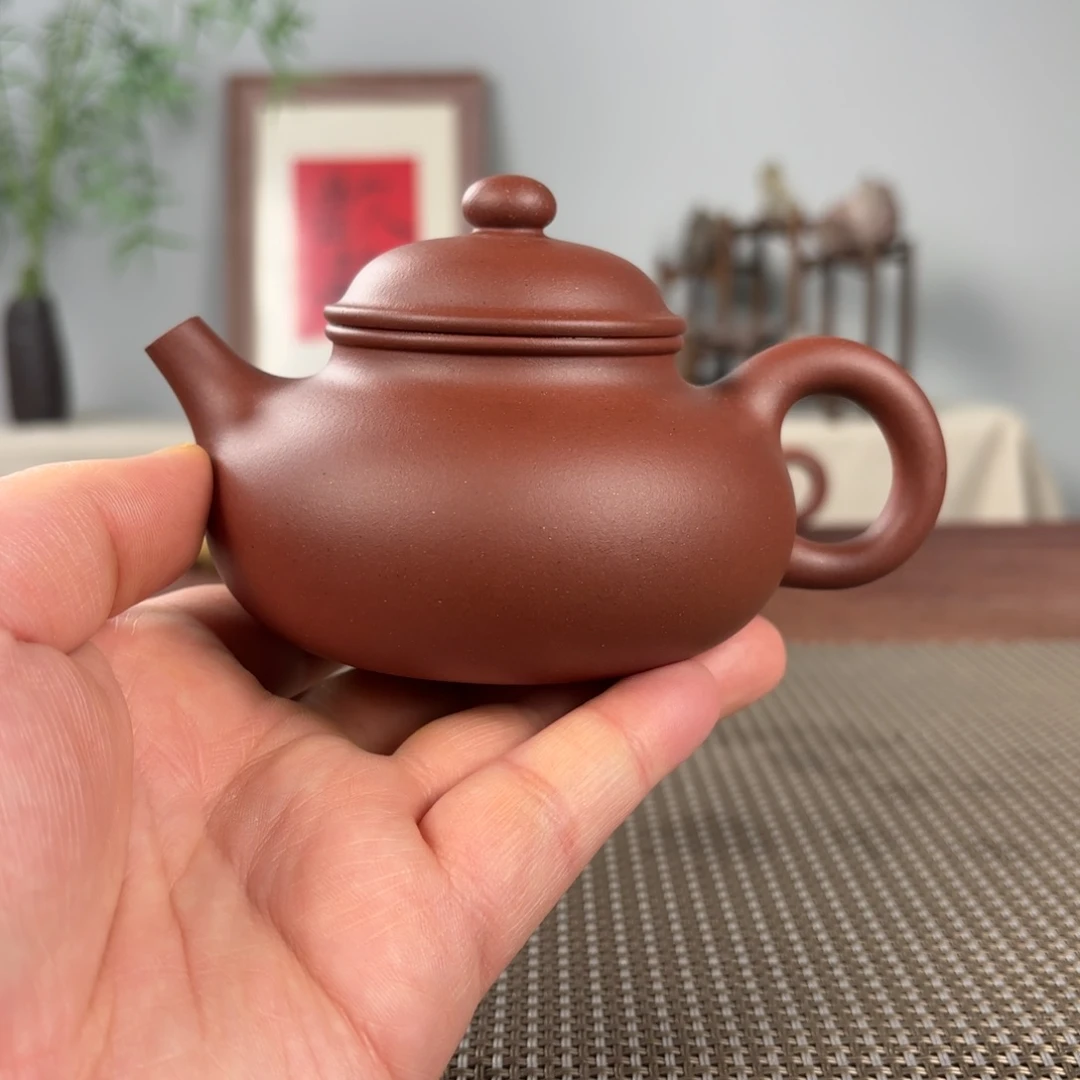 紫砂茶壶心****阳微瑕黄龙山原矿紫砂壶
