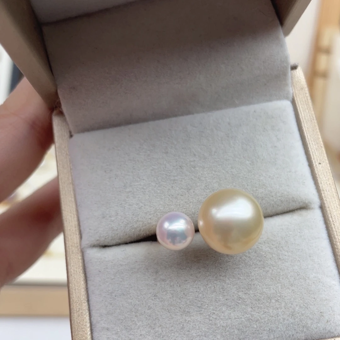 戒指银S925镶嵌海水珍珠W78