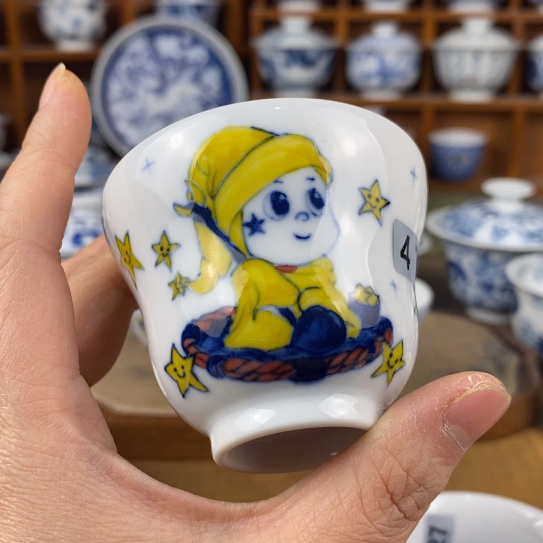 小***子瓷片景德镇陶瓷手绘茶器047