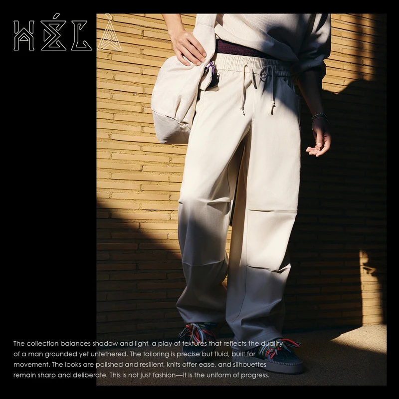 安踏欧文Hélà阔腿伞兵裤情侣款裤子潮流美式直筒裤宽松休闲长裤