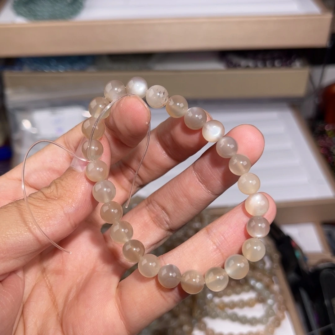 水晶手链未镶嵌奶茶月光032