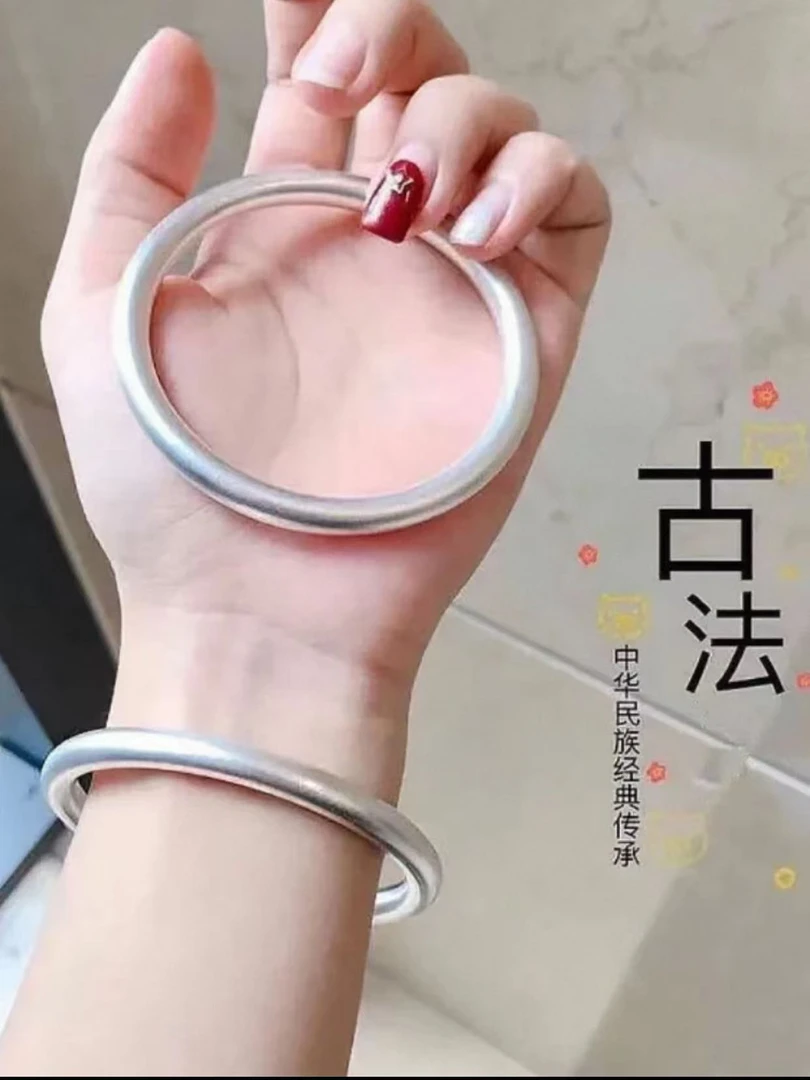 057 古法素圈手镯 精品实心闭口手环 时尚气质简约风 无礼盒