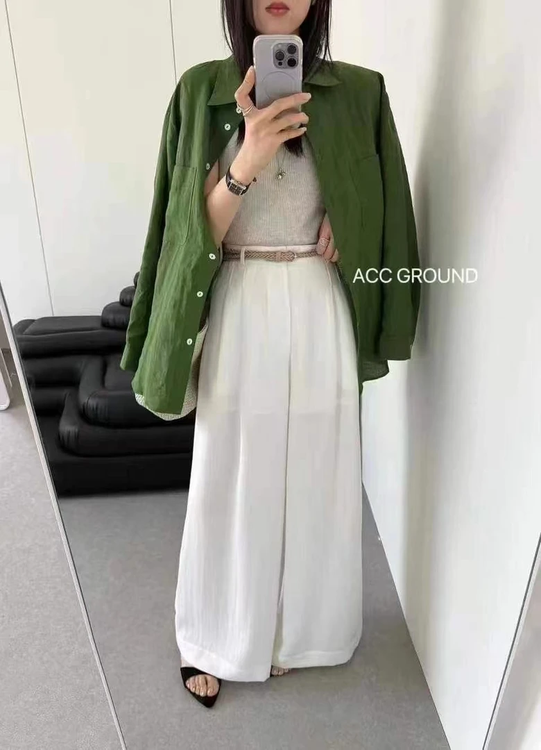 夏季新款轻盈百搭垂感直筒阔腿休闲裤