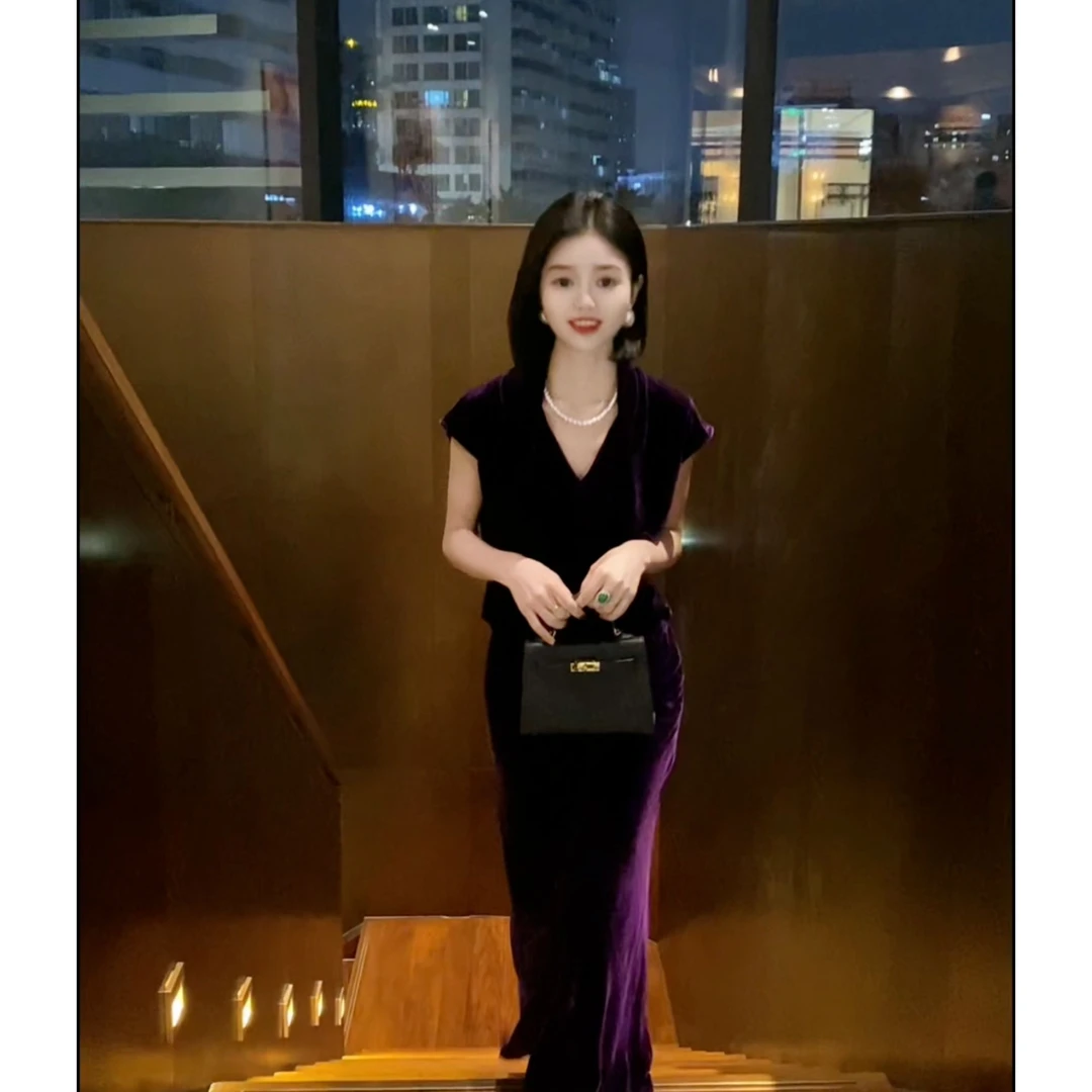 【大眼睛】重磅桑蚕丝真丝丝绒V领小飞袖上衣优雅气质女人味上衣