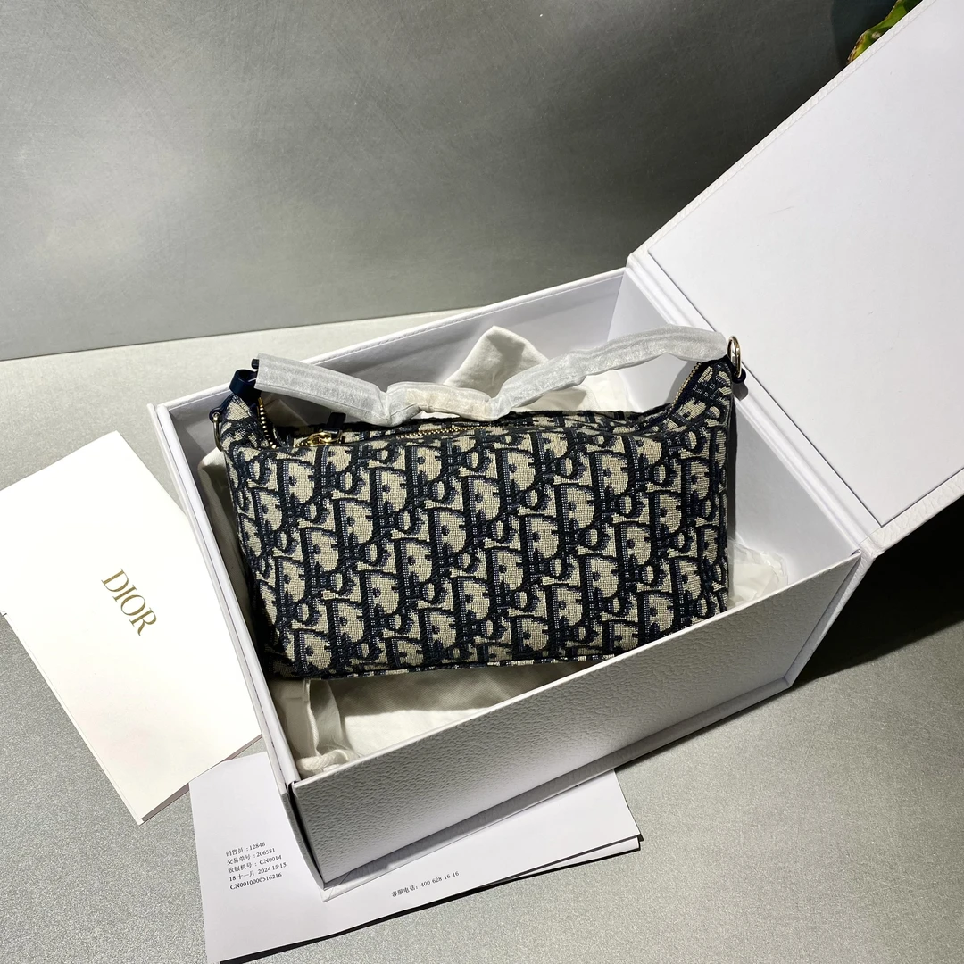 99新 DIOR/迪奥 迪奥 老花中号饭盒包 手提包-5
