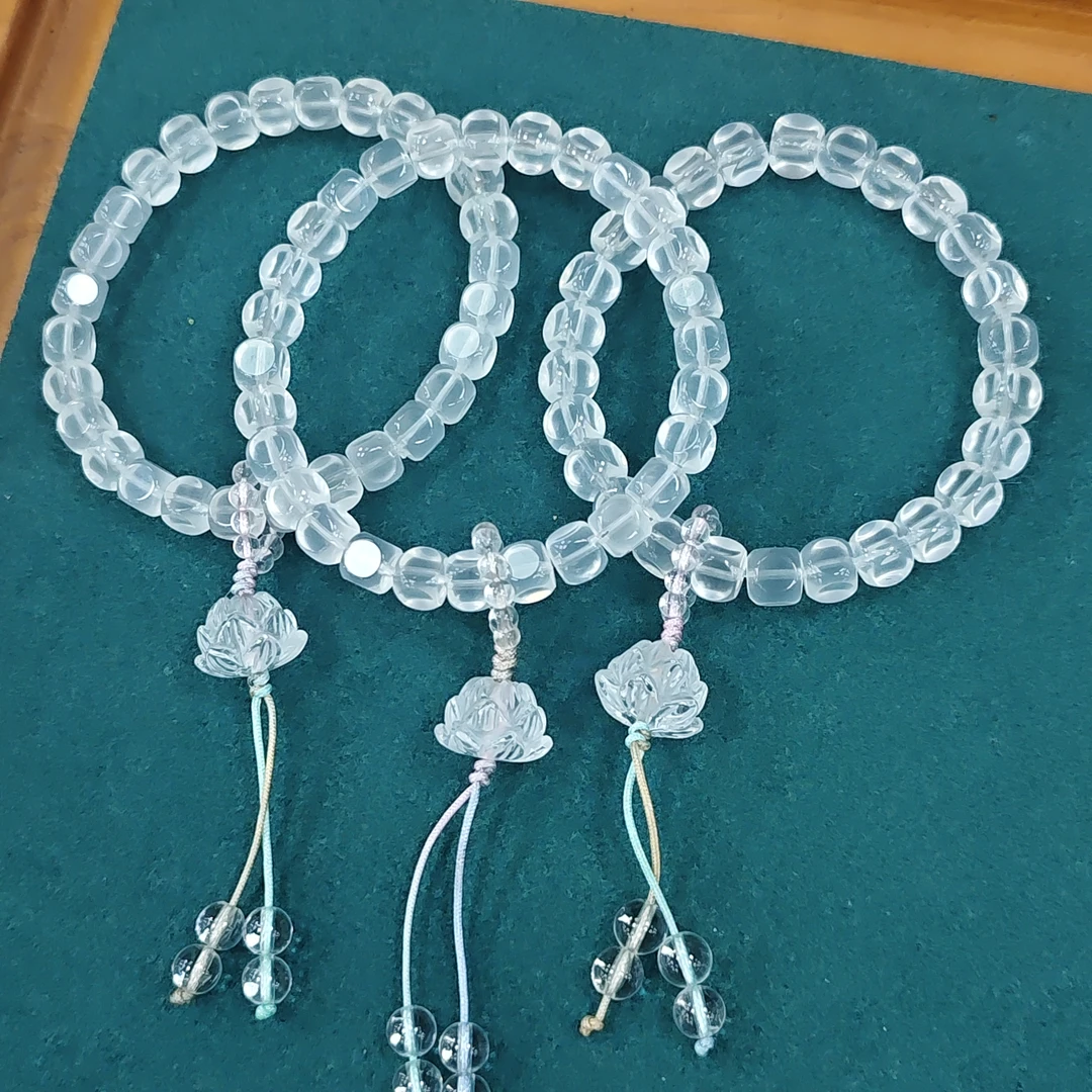 【书记甄选】天然原创奶白晶方糖单圈手链 多样性发一件约6mmAT3665