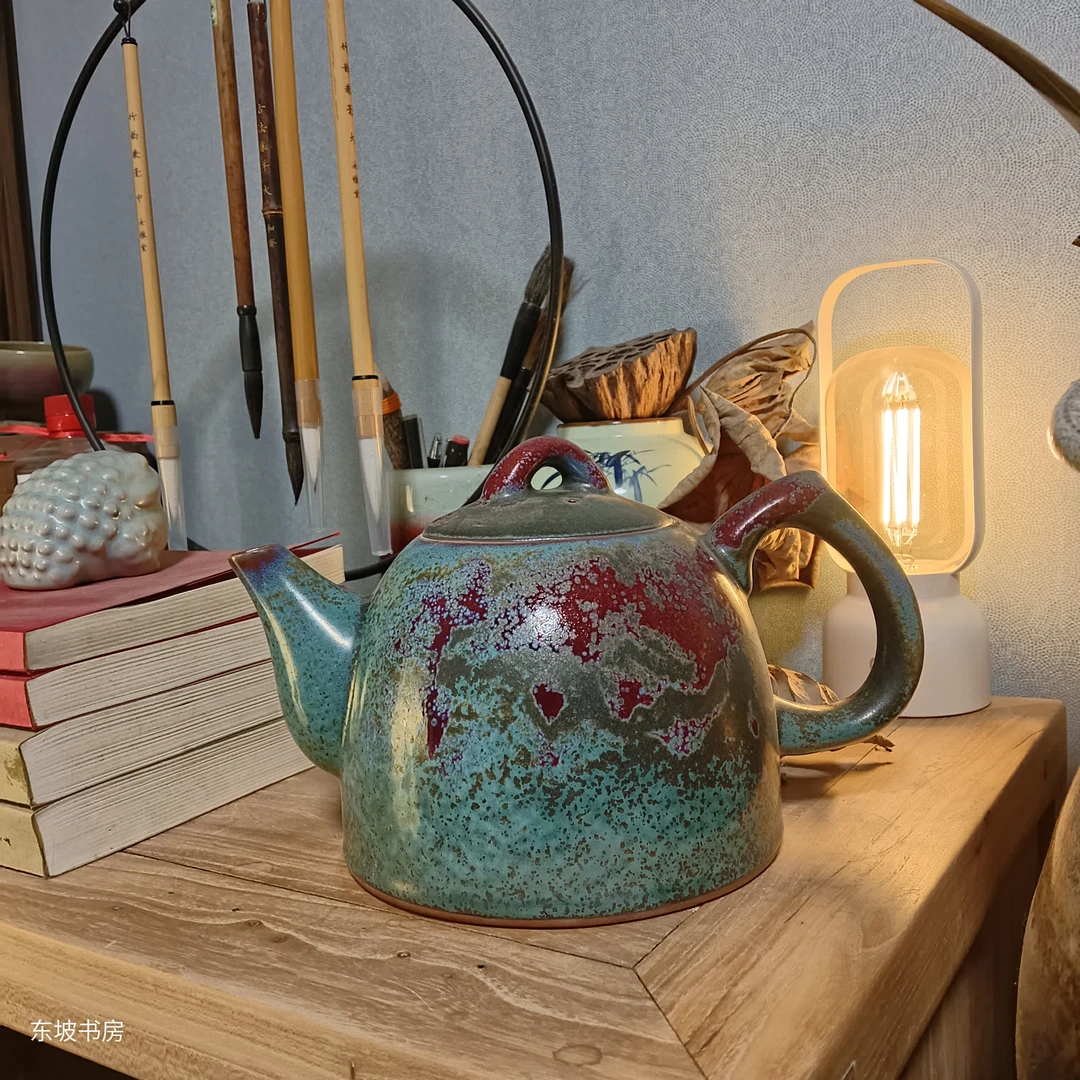 【1900cc超级大壶】原矿钧瓷纯手工秦权