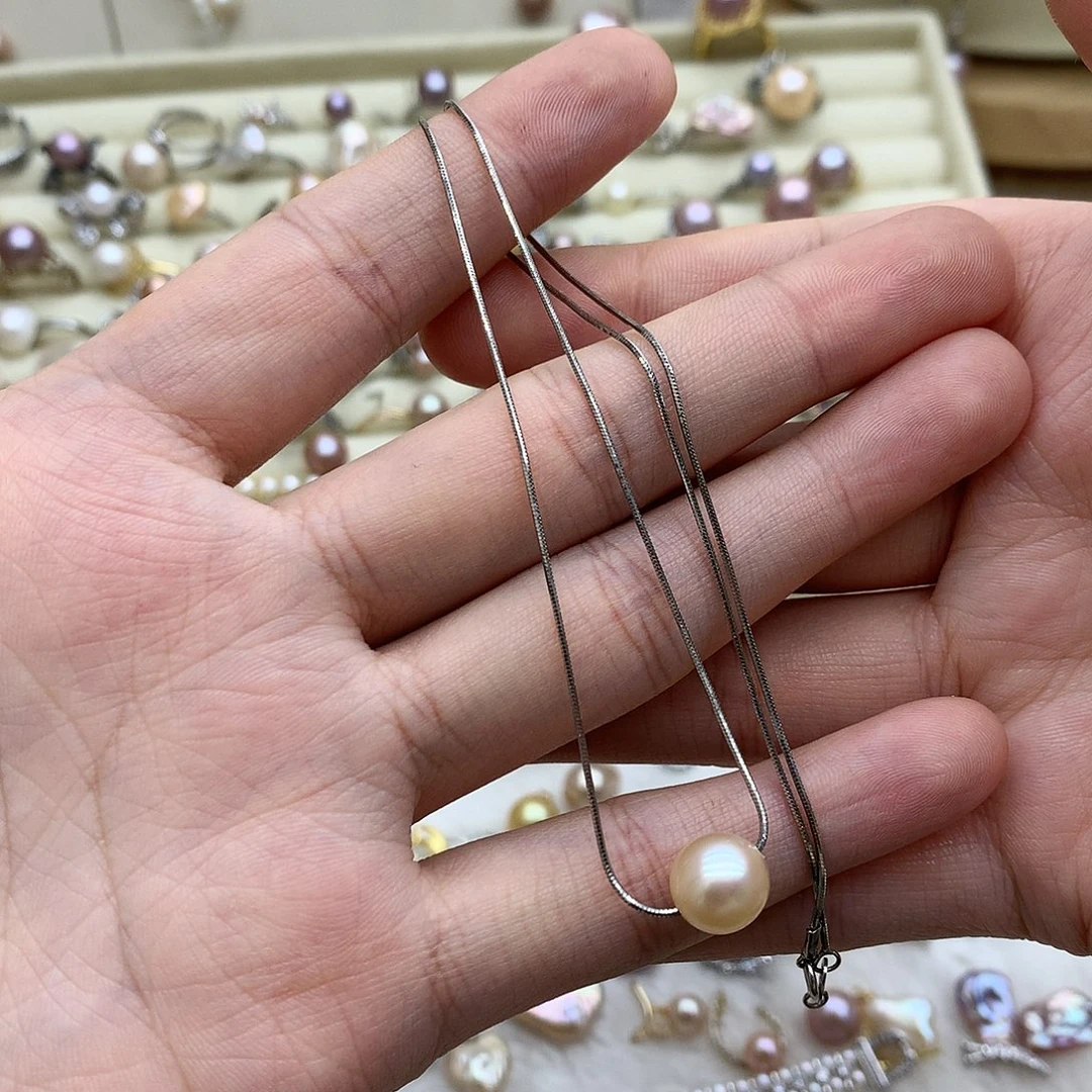 银S925镶嵌颈饰淡水珍珠