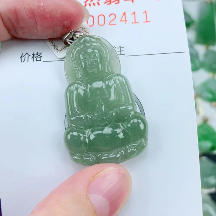 颈饰银S925镶嵌翡翠