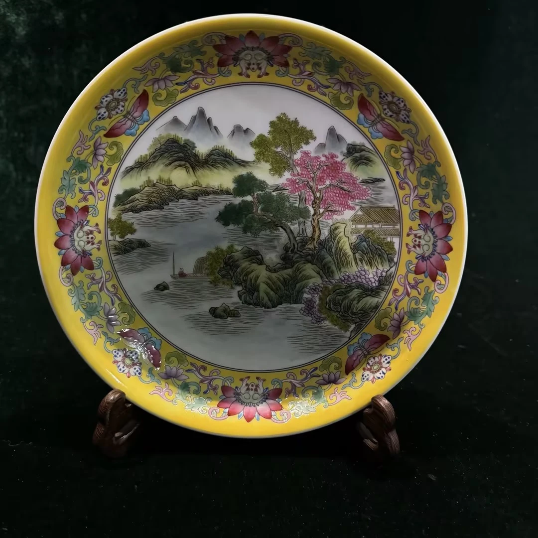 珐琅彩山水纹赏盘FLC-110133