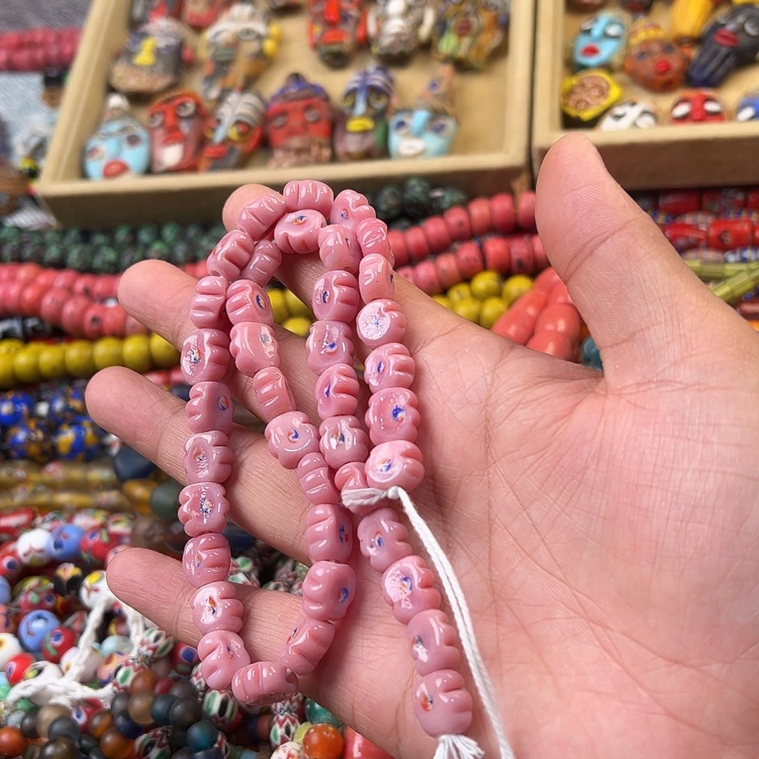 琉璃非金属西亚粉色耳珠