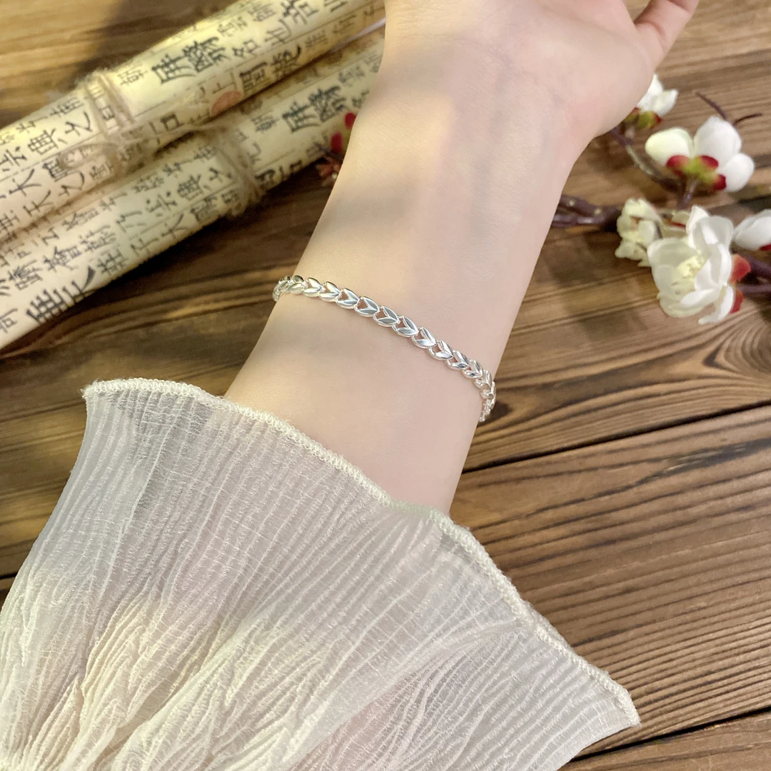 足银手链 足银手链 足银手链 麦穗手链