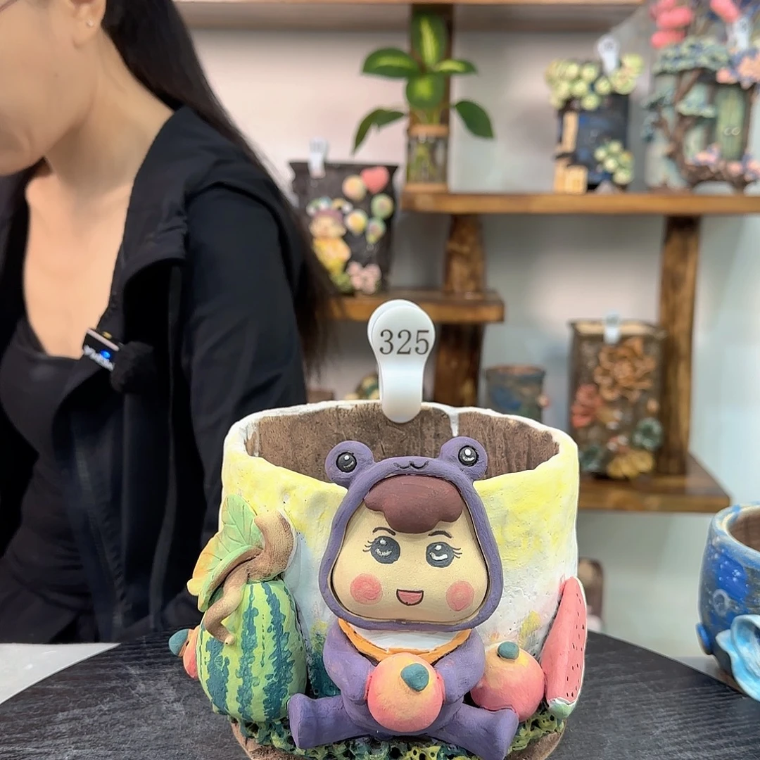 本默花器麦饭石花盆