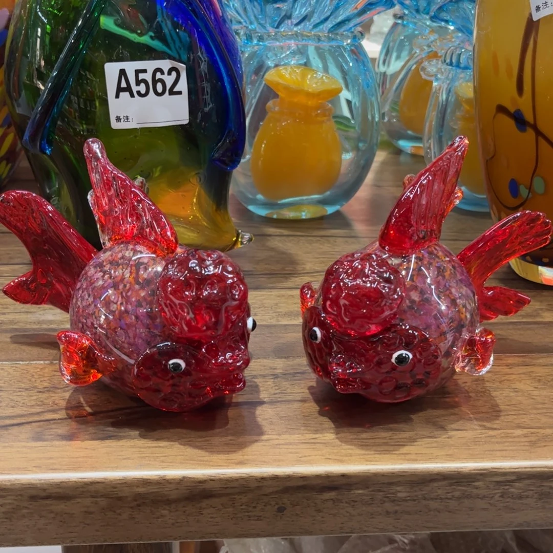 琉璃手工艺品精品一对