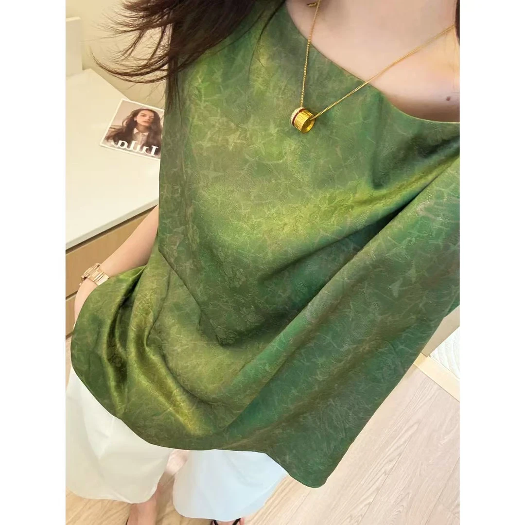 豆子推荐【烟雨江南】0321 夏季韩系新中式宽松扭结花肩无袖上衣