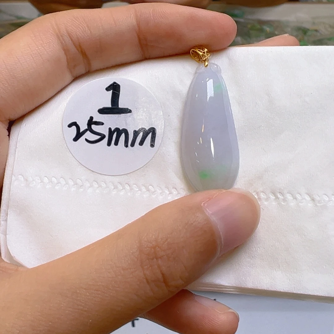 吊坠(不含链)18K金镶嵌翡翠