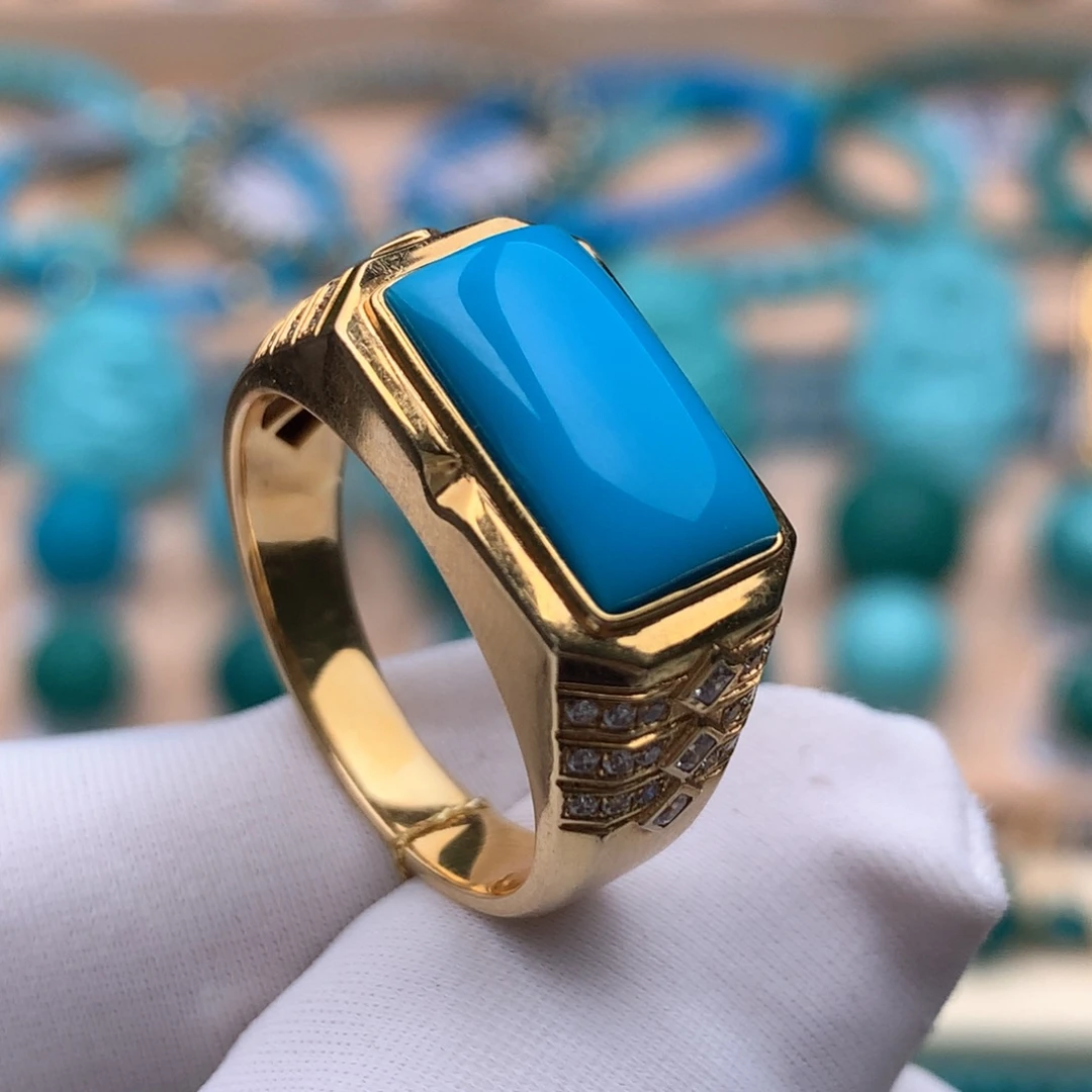 绿松石18K金镶嵌珠宝奇石