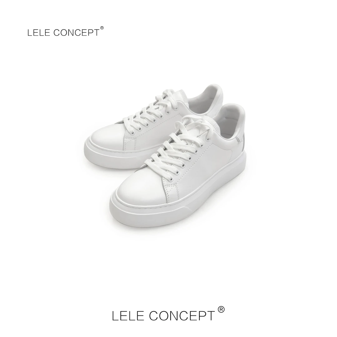 LELE CONCEPT |「夭夭」」百搭简约低帮小白鞋时尚系带休闲鞋X0067