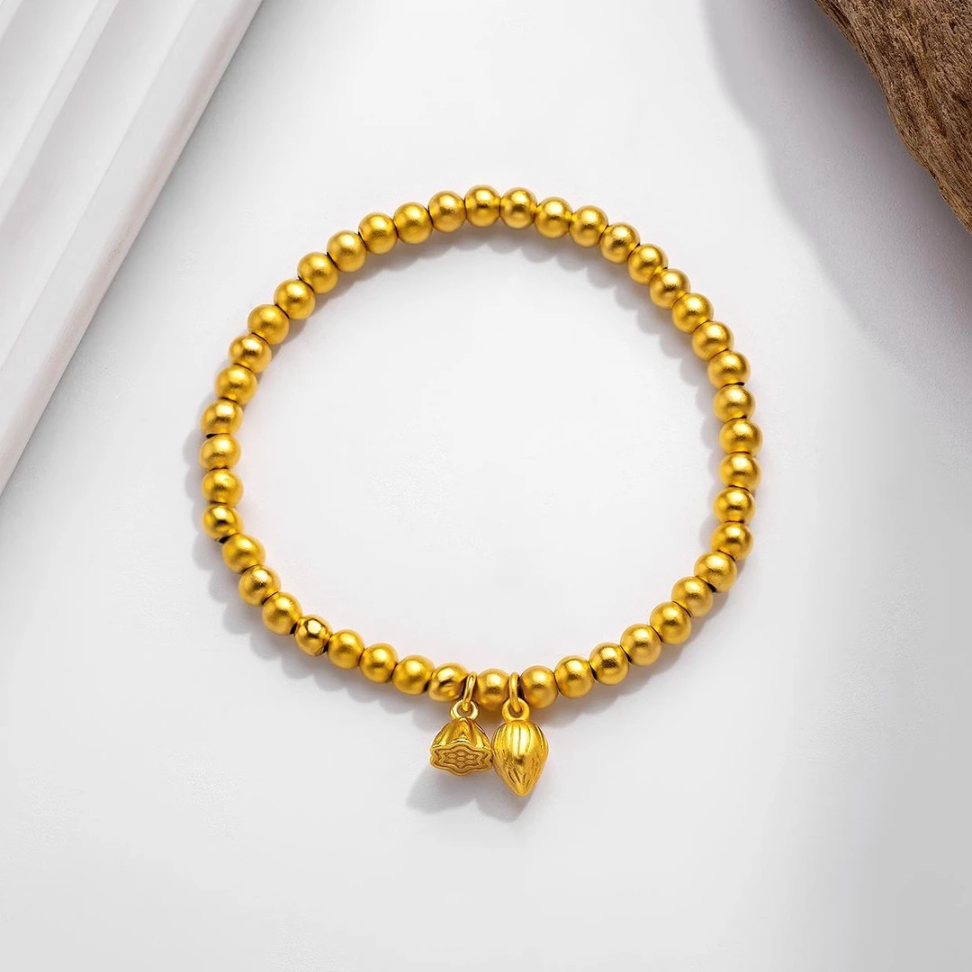 【莲子莲蓬手链】新中式古法金色女款手饰HJ076