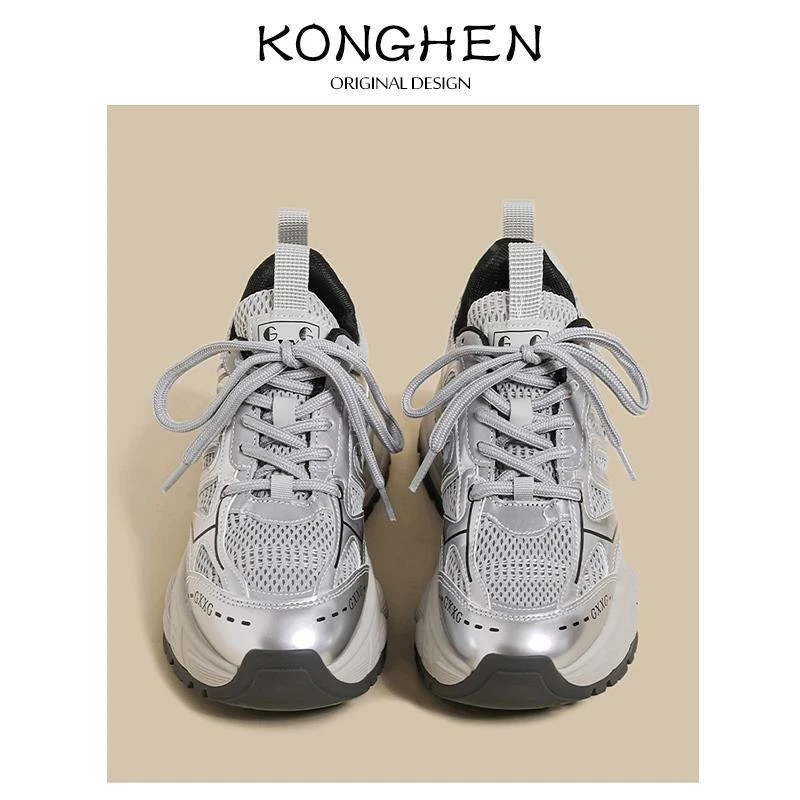 厚底老爹鞋女2025年秋季新款小个子复古百搭增高休闲时尚运动潮鞋