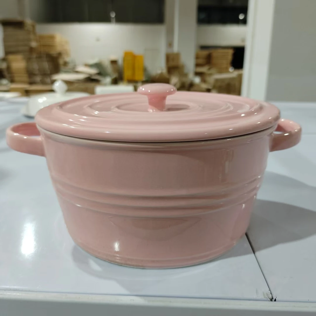 景德镇餐具【微瑕尾货】日式简约8寸双耳泡面锅1个装（颜色随机）