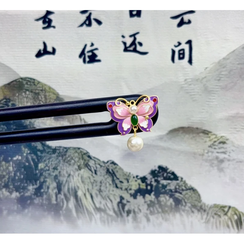 A04-13公分-精致蝴蝶发簪