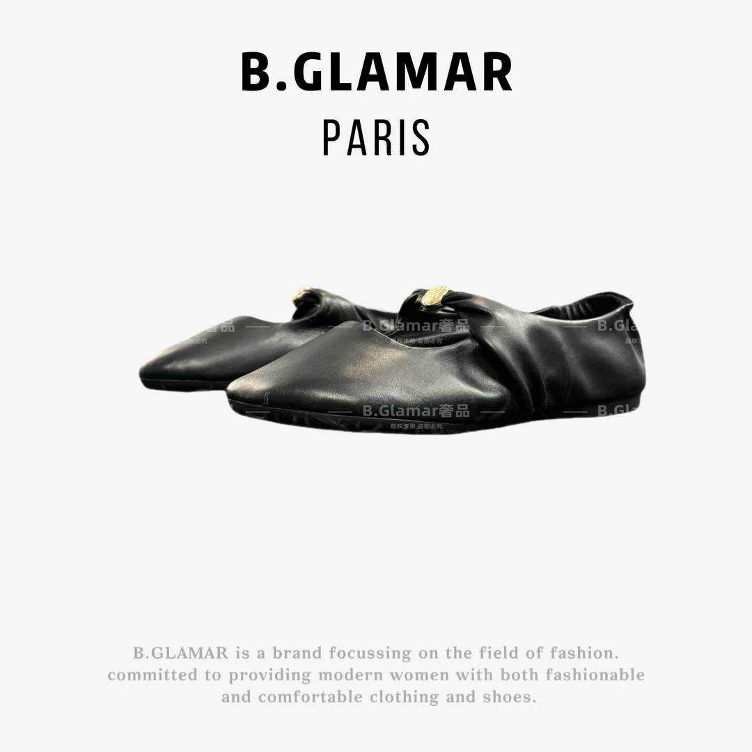 B.Glamar｜"超软必入" 罗家玛丽珍单鞋平底圆头复古真皮 YY250161