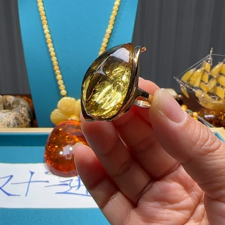 琥珀未镶嵌手链波兰设计款琥珀蜜蜡