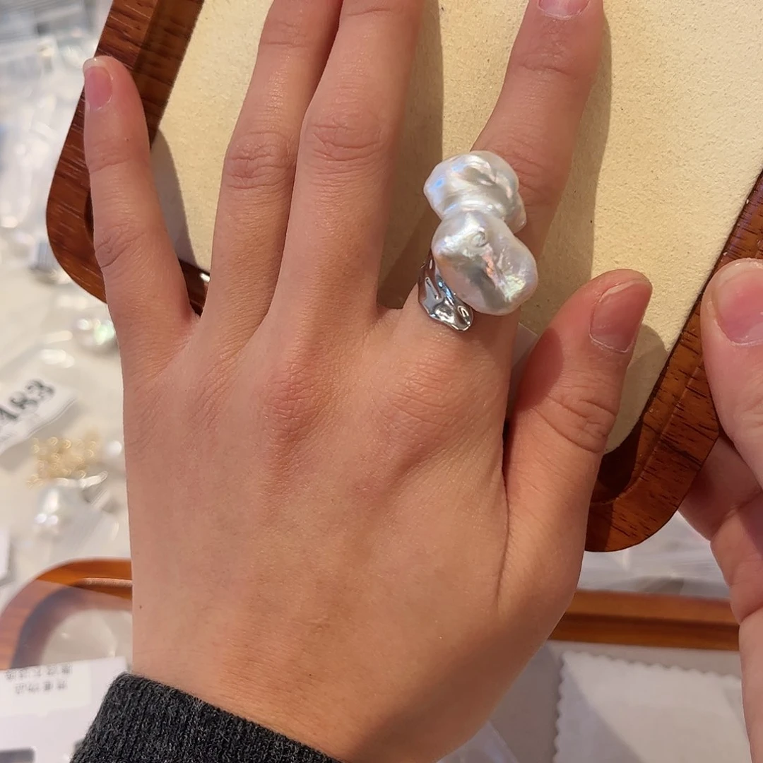 淡水珍珠耳饰合金