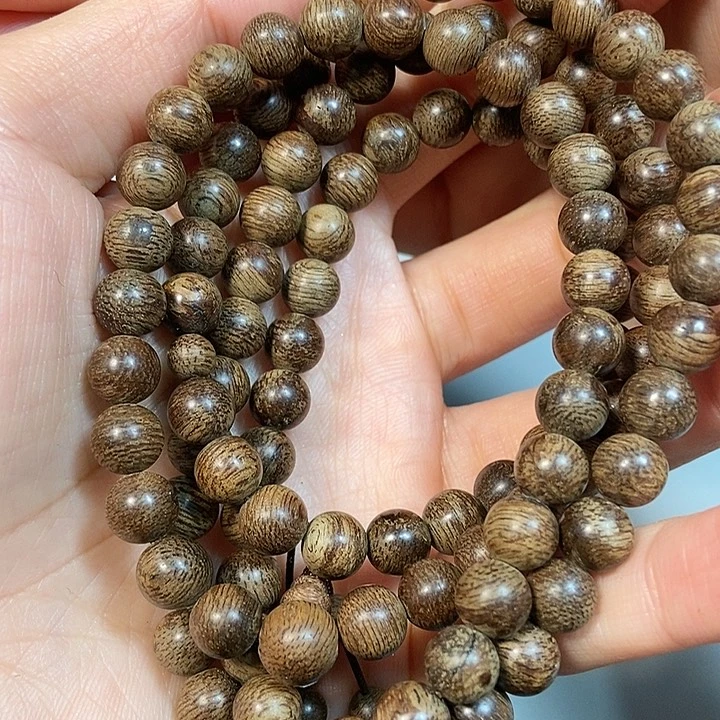 沉香手串明*天然野沉香顺化0.75，15