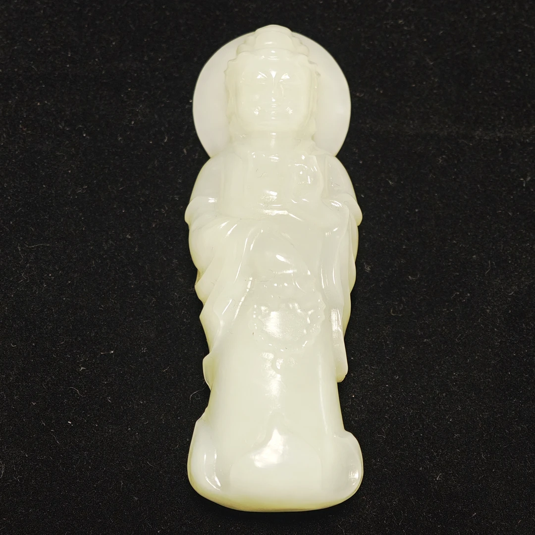 GYH2327 和田玉站观音