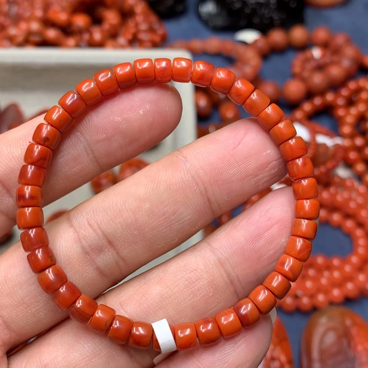 未镶嵌手串南红玛瑙5+m m