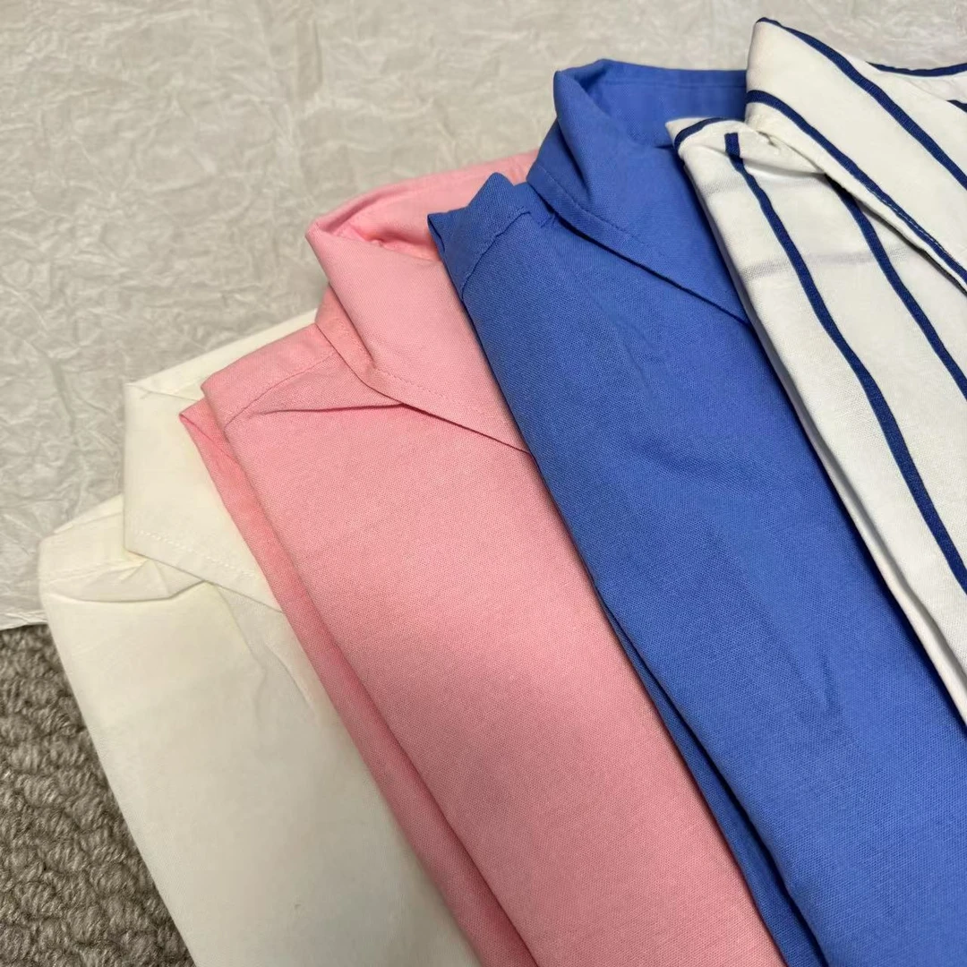 【花花严选】法式设计感休闲宽松刺绣亚麻衬衣