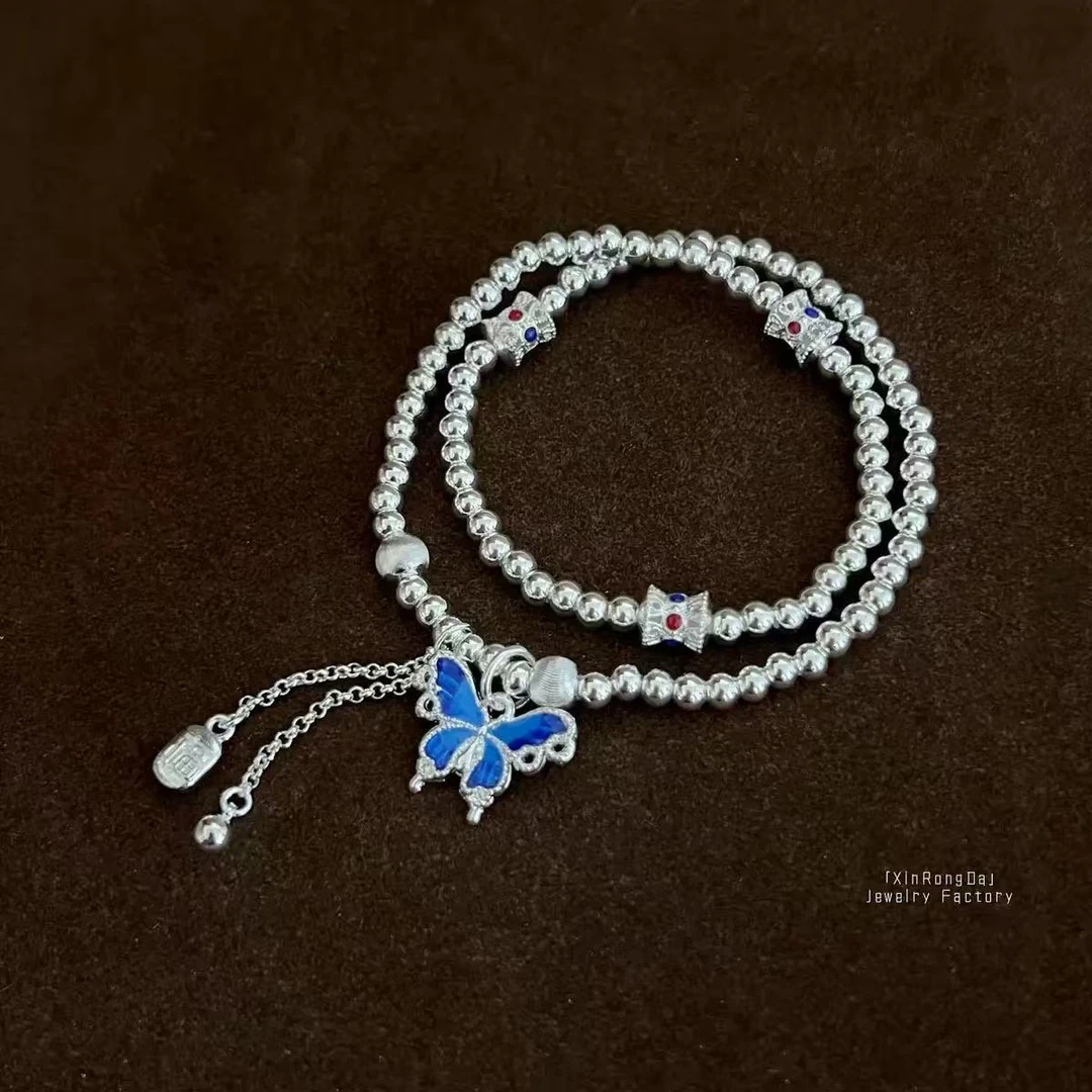 手链 269珐琅彩蝴蝶双圈流苏手链