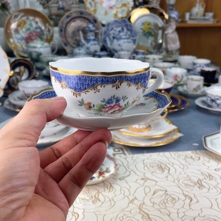 中古瓷器小房子盘子
