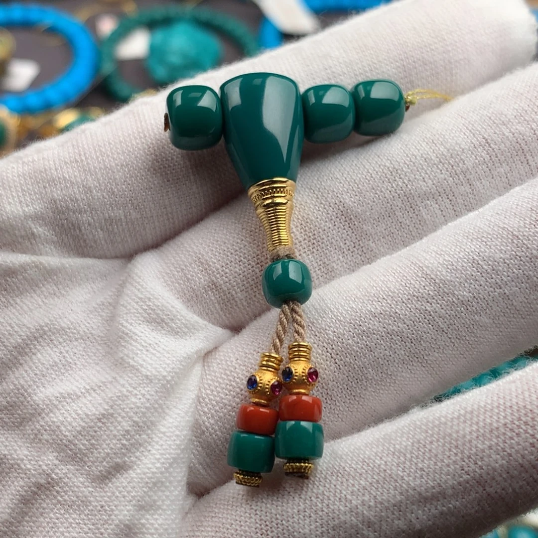 绿松石18K金镶嵌绿松石7mm