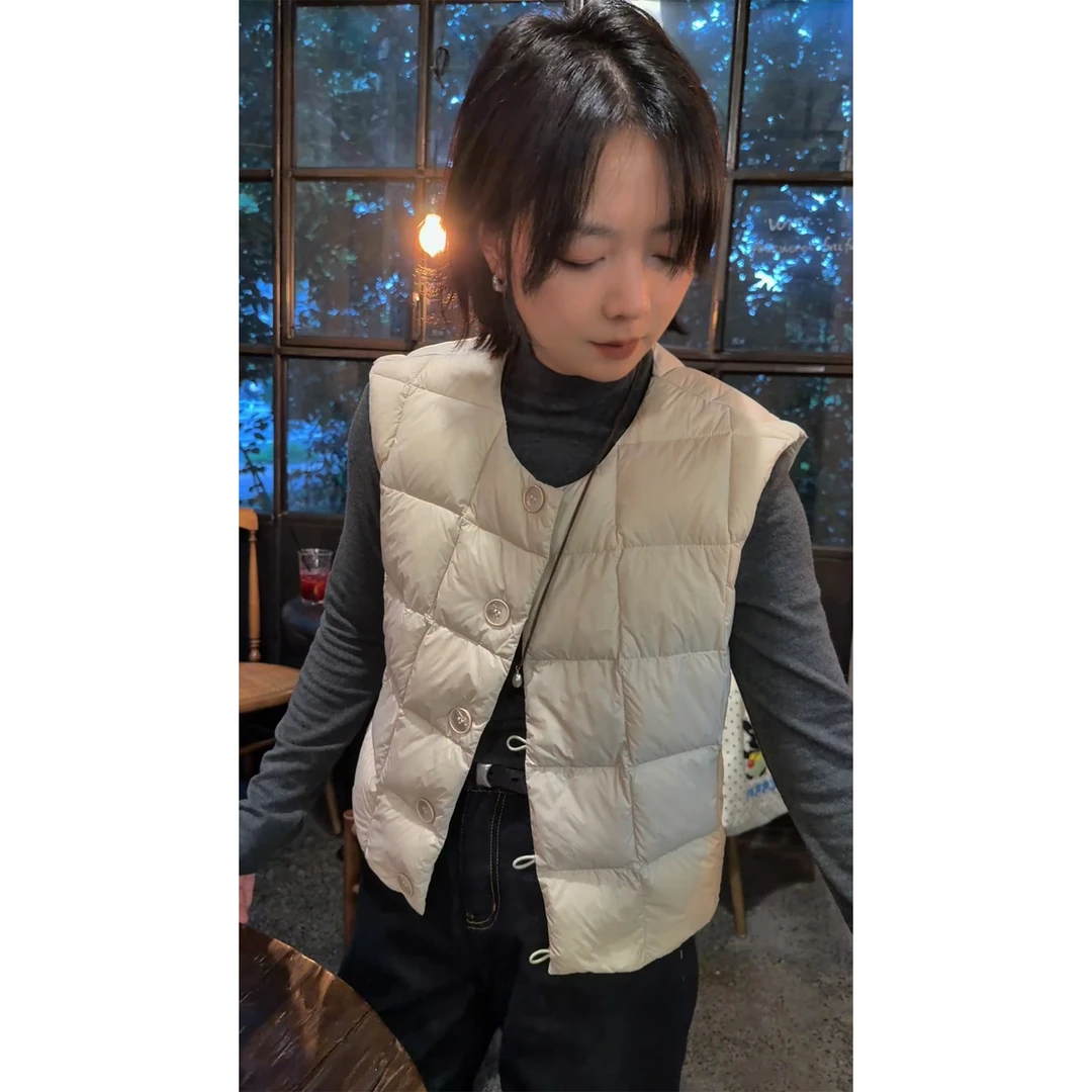 苏安家 “雪立方”可溯源安心绒新国标90白鸭绒羽绒马甲外套