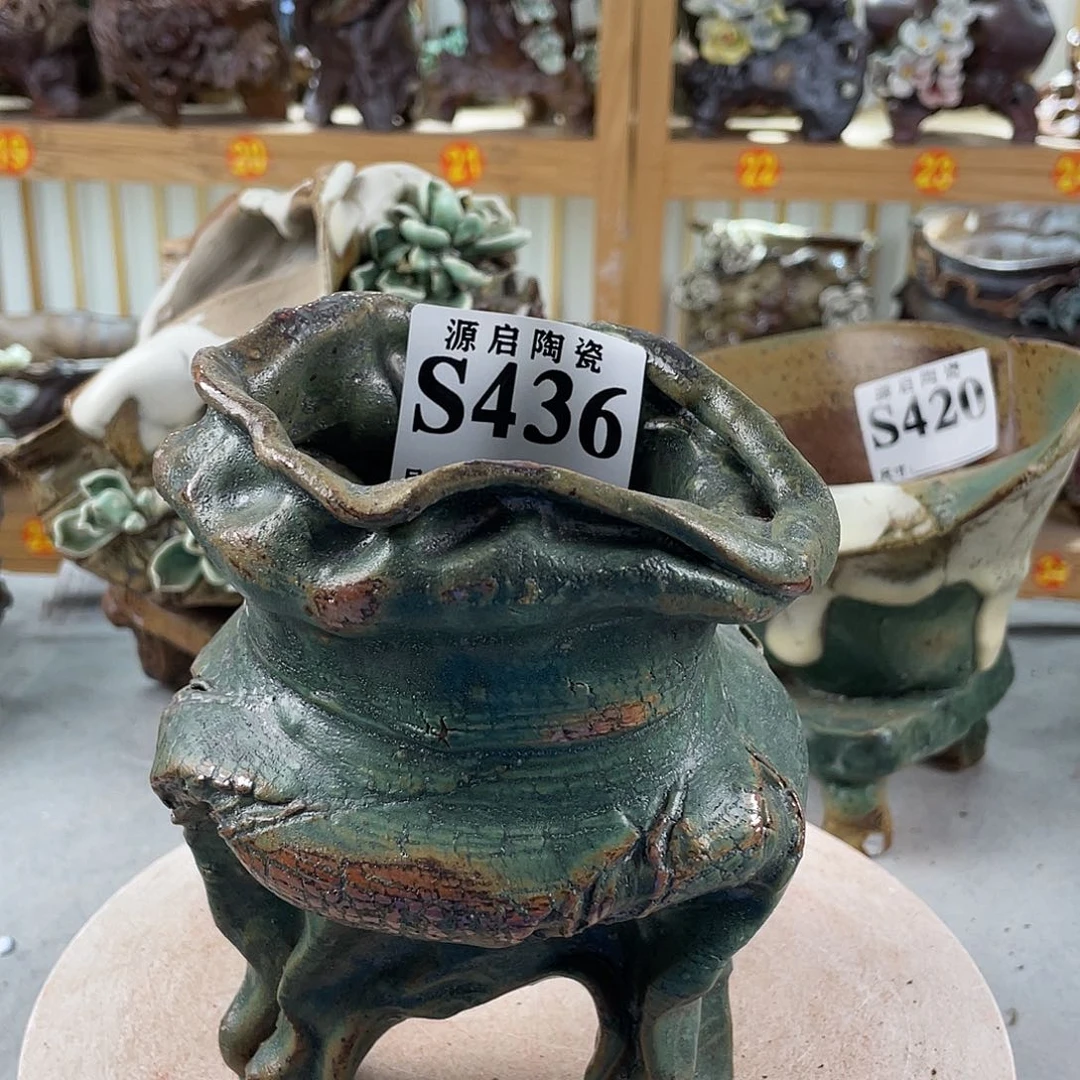 紫砂花盆景德镇陶瓷花盆436