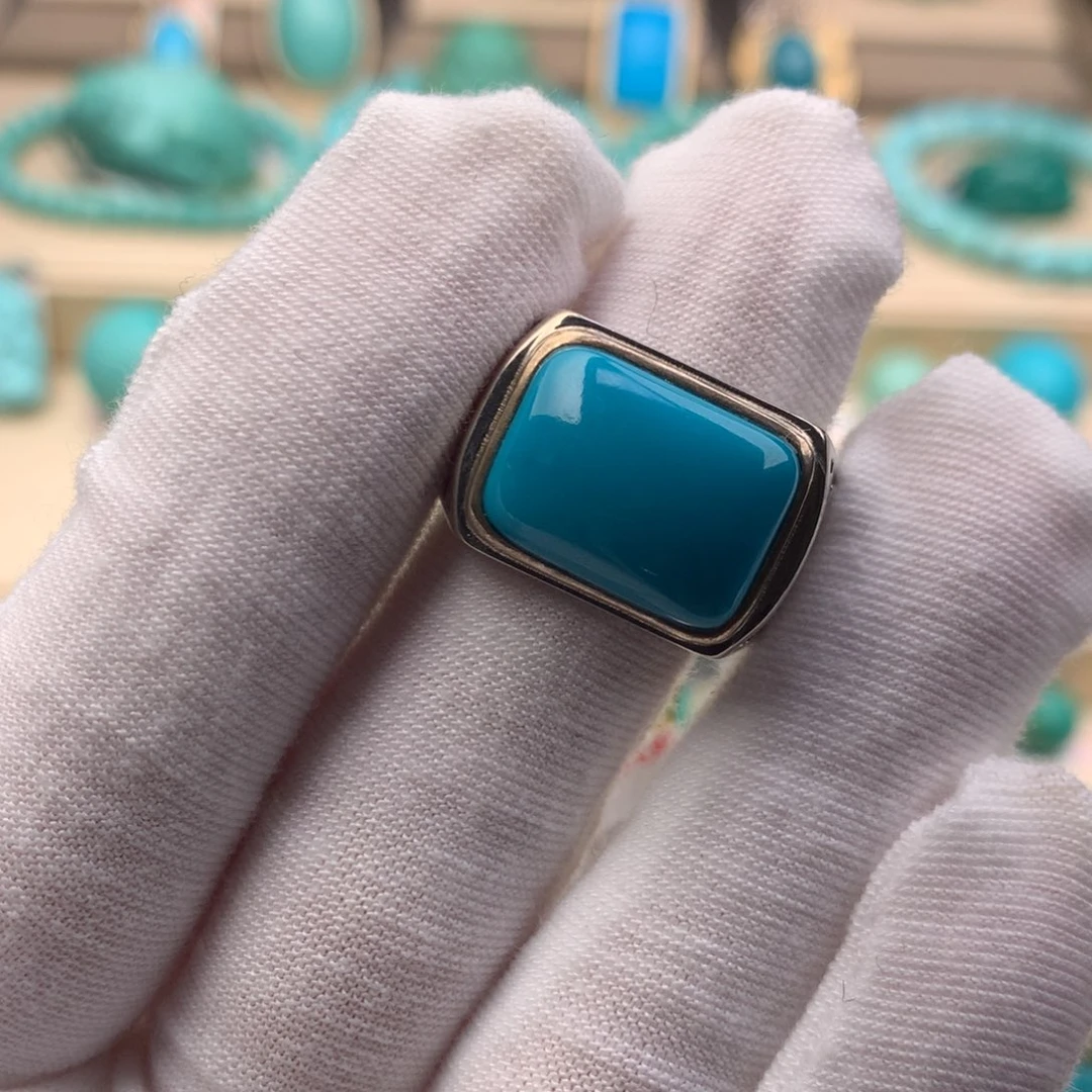 绿松石银S925镶嵌珠宝奇石