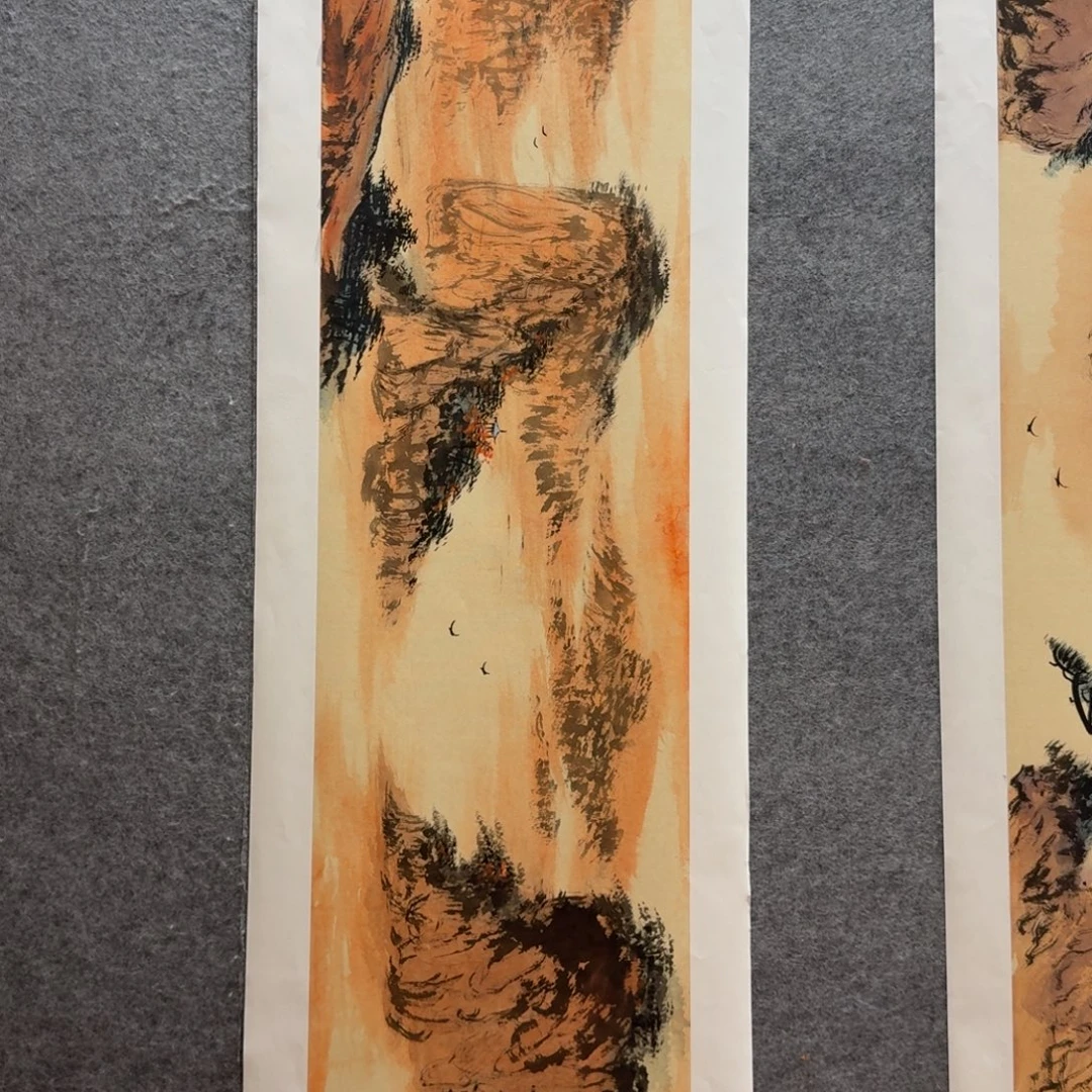 国画刘儒樵四尺对开作品