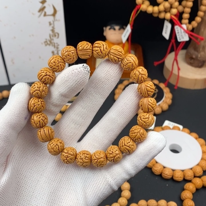 手串桃核肠纹12 抛光（尺寸误差0.5之间）